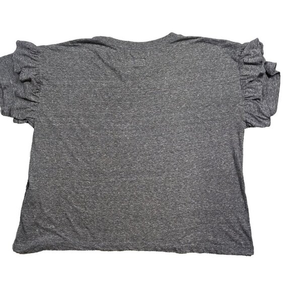 Current/Elliott The Roadie Ruffle Sleeve Cotton Tee Size 2 - Picture 4 of 5